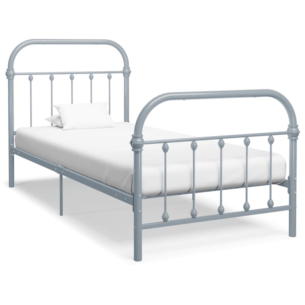 Cama con somier sin colchón metal blanco 90x200 cm