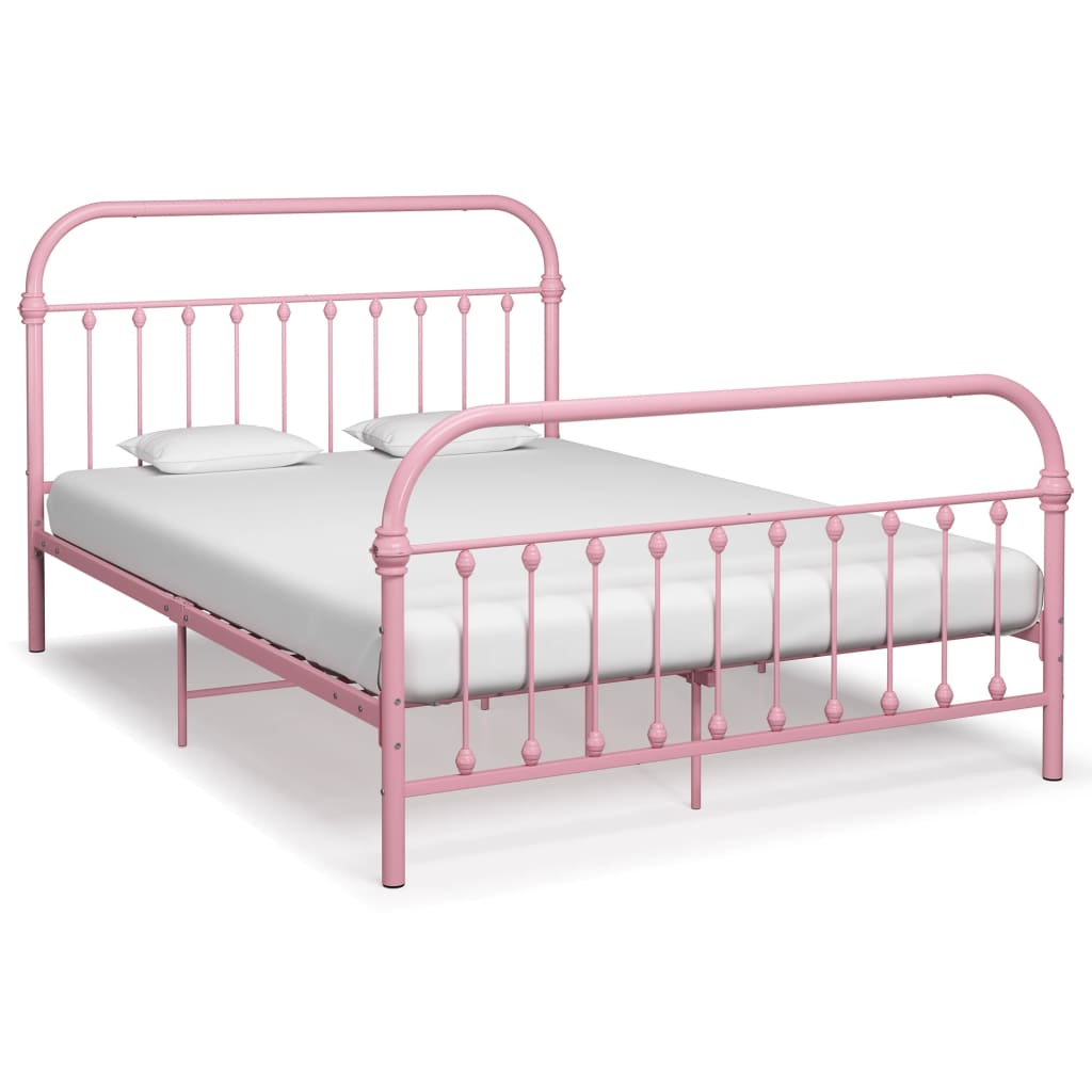 Estructura cama con dosel sin colchón metal blanco 120x200 cm