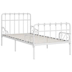 Cama con somier sin colchón metal blanco 90x200 cm