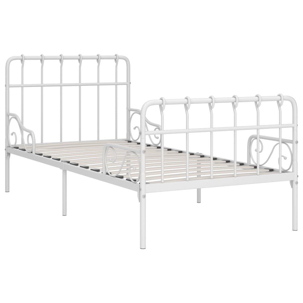 Cama con somier sin colchón metal blanco 90x200 cm