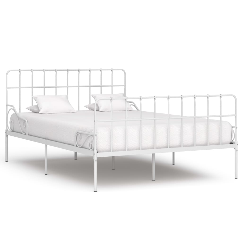 Cama con somier sin colchón metal blanco 90x200 cm