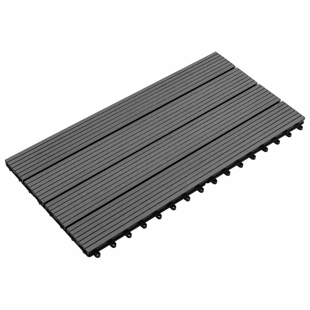 Tile de Decking 6 pcs Gris 60 x 30 cm WPC