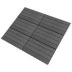 Tile de Decking 6 pcs Gris 60 x 30 cm WPC