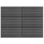 Tile de Decking 6 pcs Gris 60 x 30 cm WPC