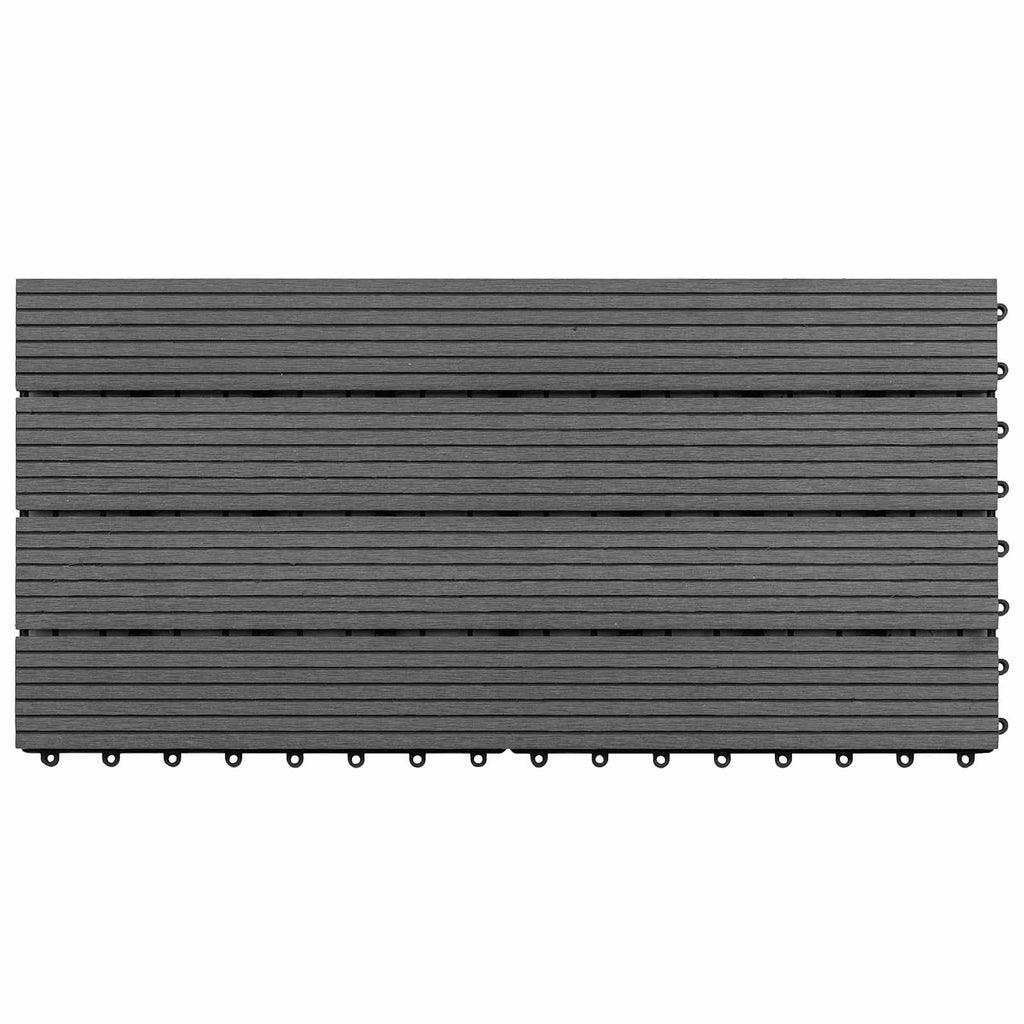 Tile de Decking 6 pcs Gris 60 x 30 cm WPC