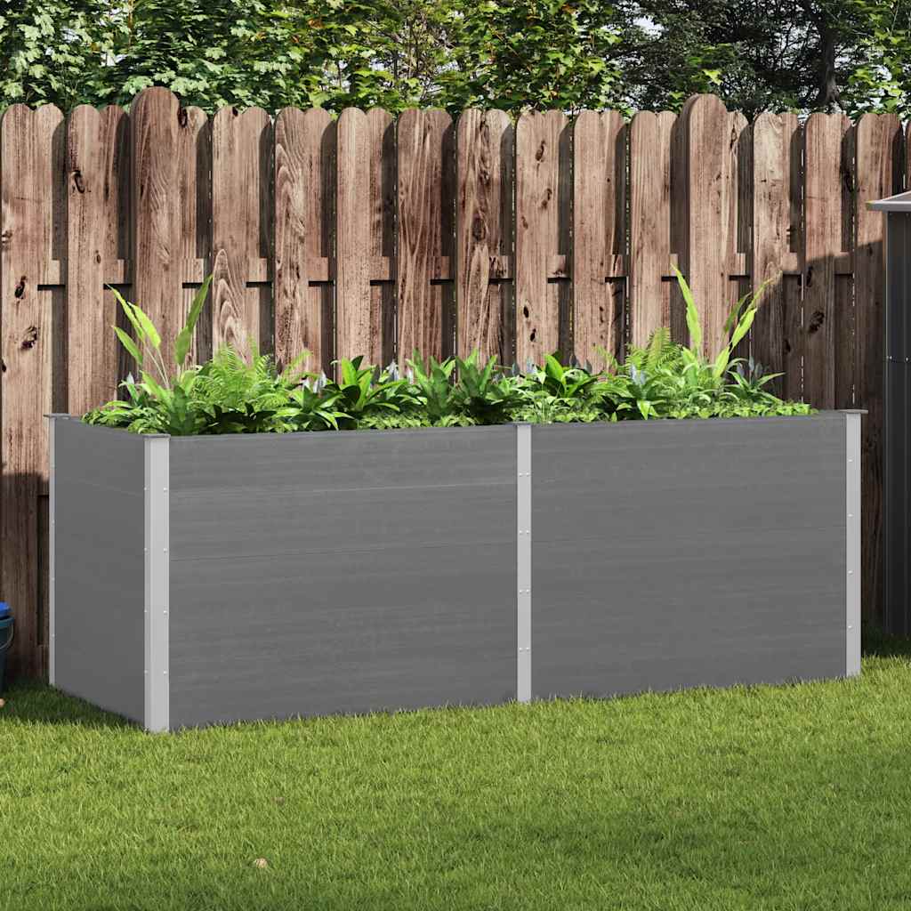 Arriate de WPC gris 200x100x54 cm