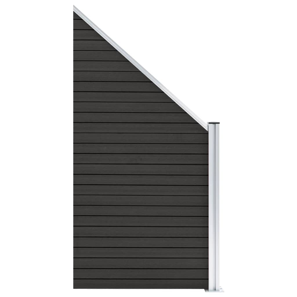 Panel de valla WPC gris 95x(105-180) cm