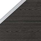 Panel de valla WPC gris 95x(105-180) cm