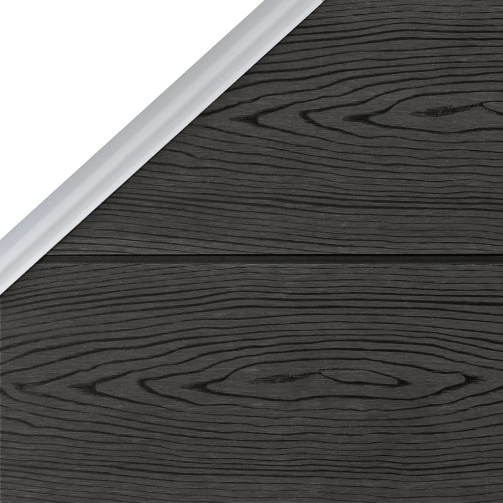 Panel de valla WPC gris 95x(105-180) cm