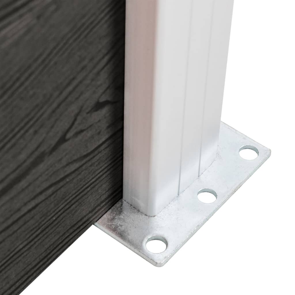 Panel de valla WPC gris 95x(105-180) cm