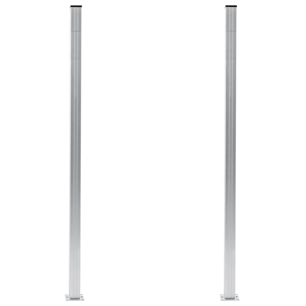 Postes de valla 2 unidades aluminio 185 cm