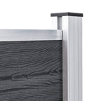 Postes de valla 2 unidades aluminio 185 cm