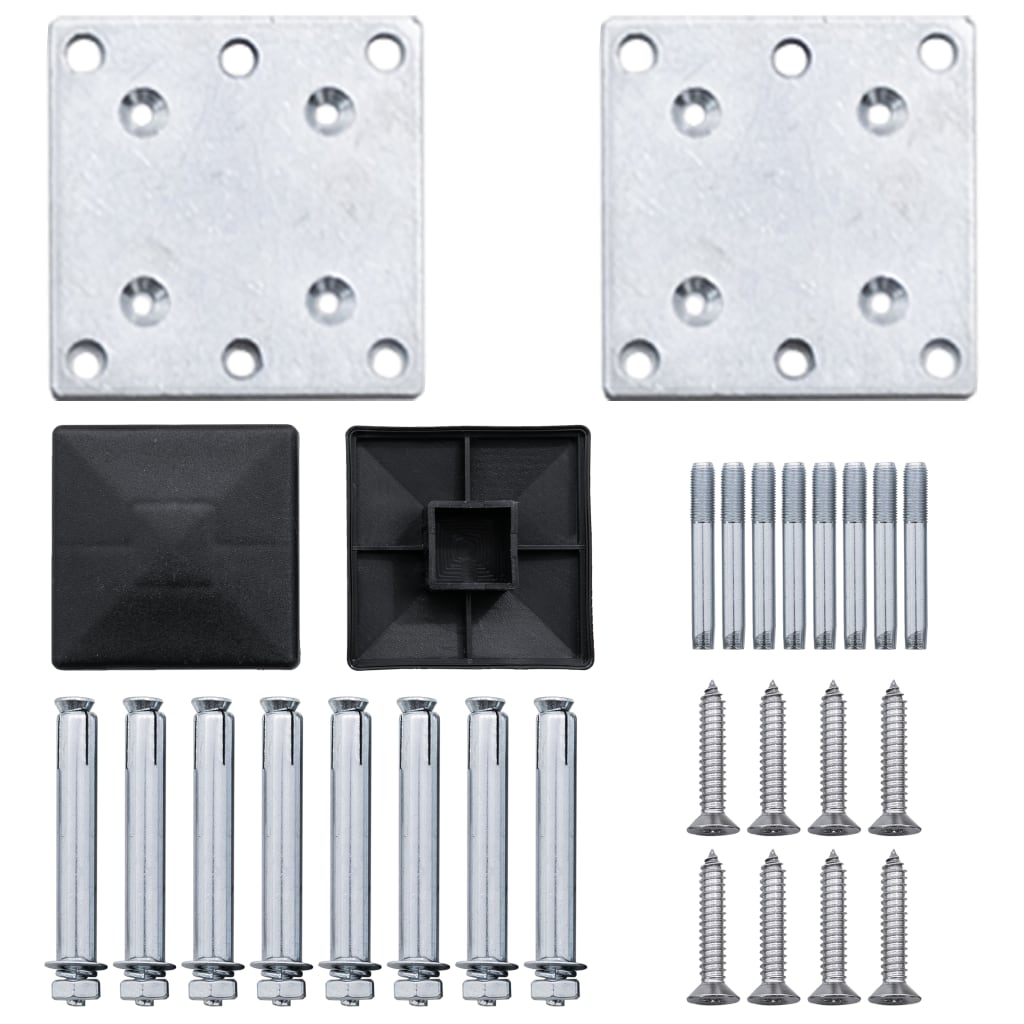 Postes de valla 2 unidades aluminio 185 cm