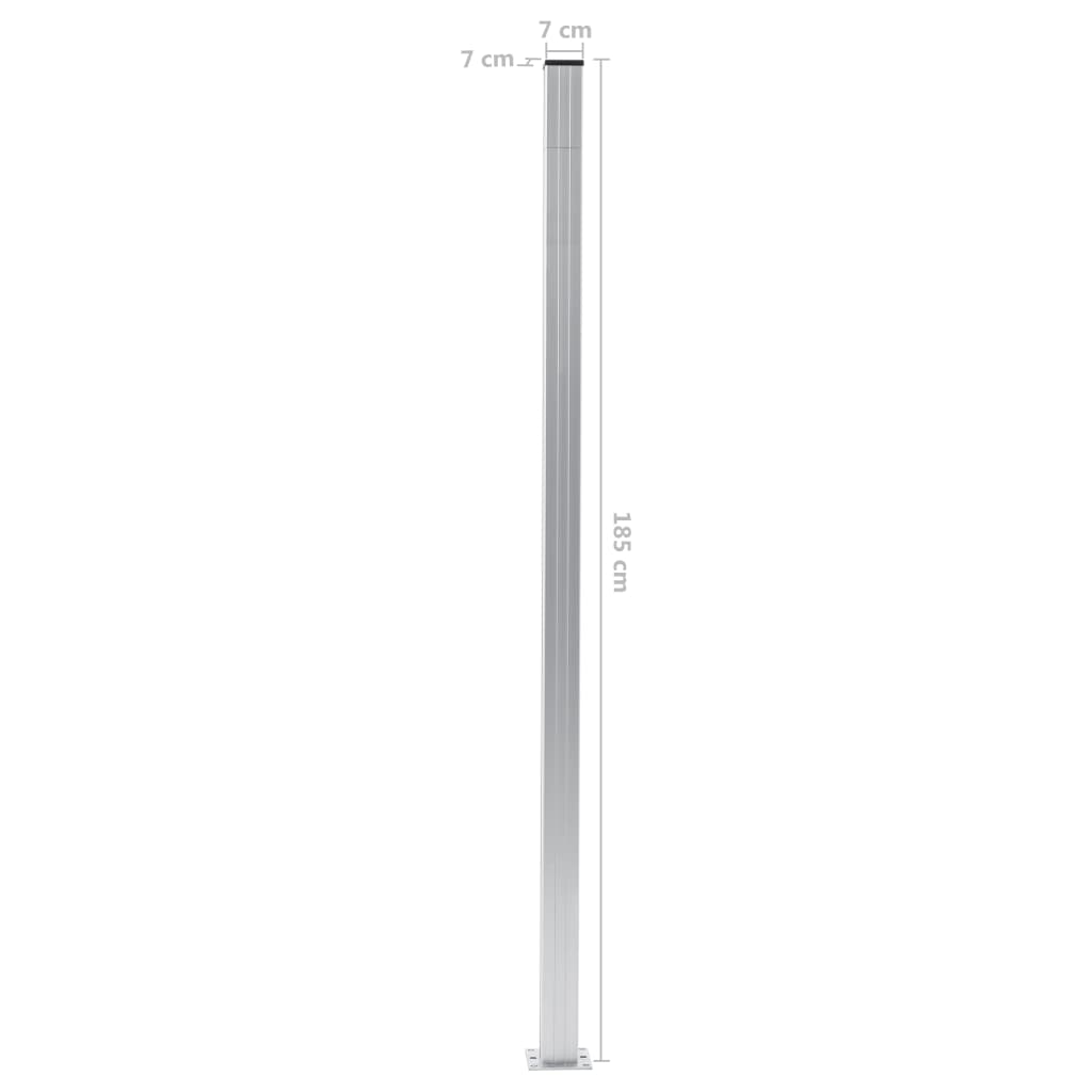 Postes de valla 2 unidades aluminio 185 cm