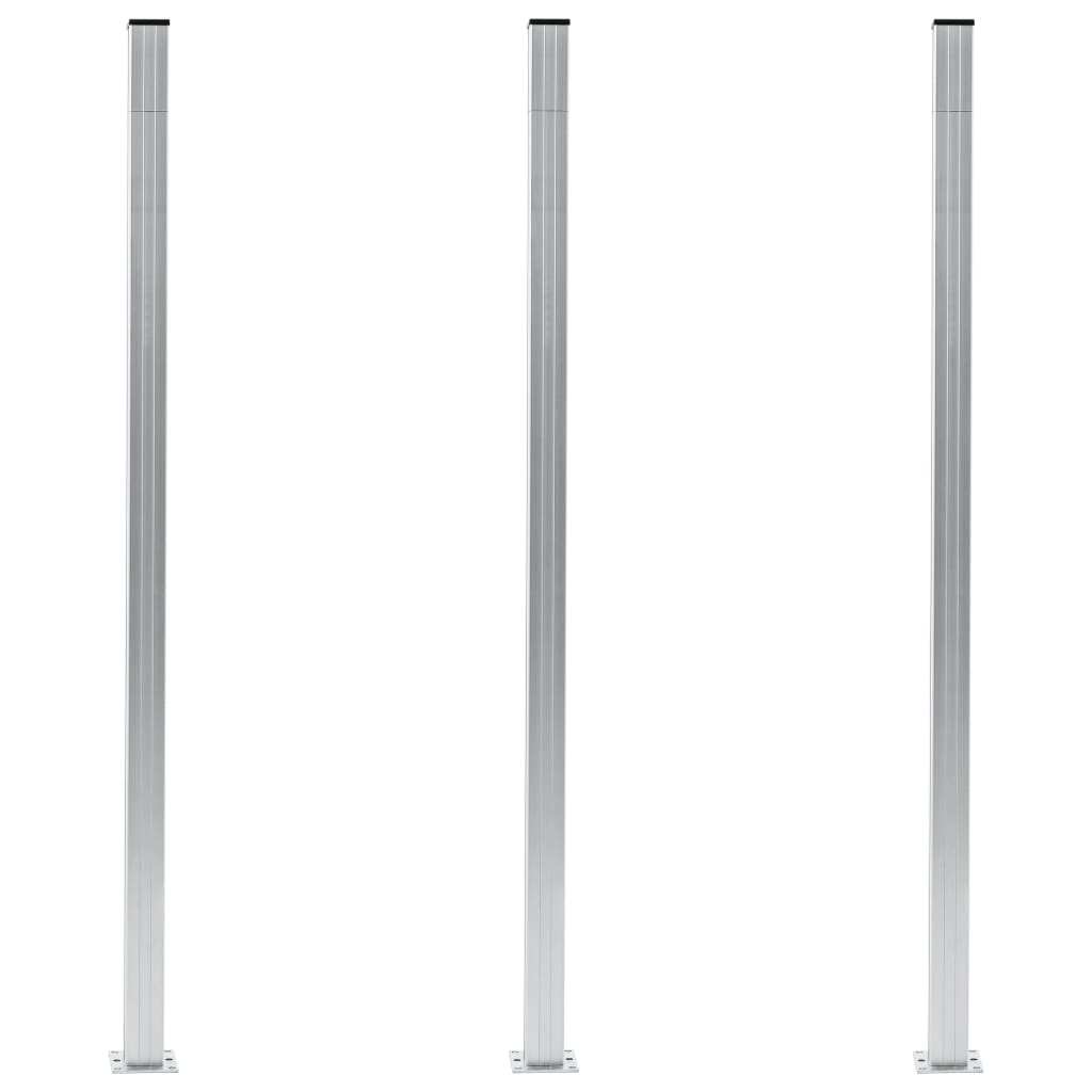 Postes de valla 2 unidades aluminio 185 cm