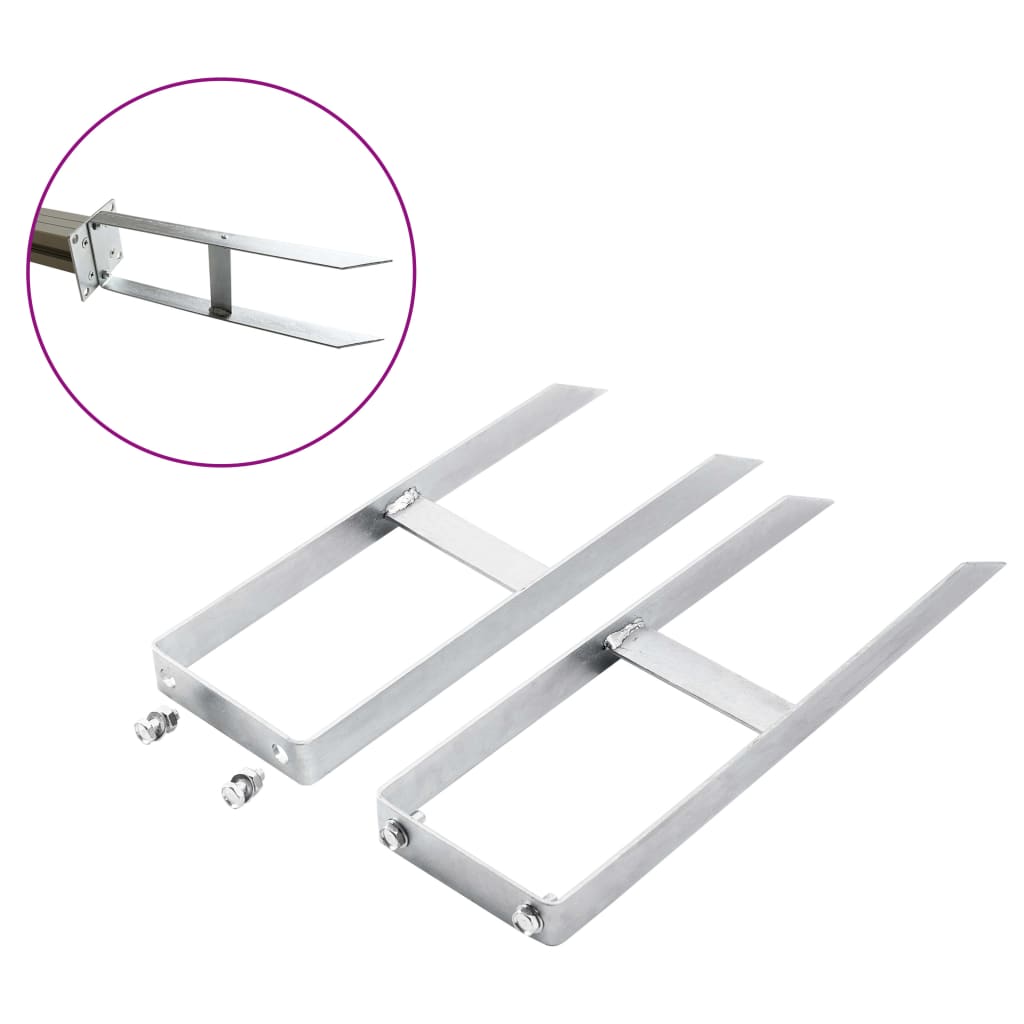 Clavijas de tierras para valla de WPC 2 unidades acero 40 cm