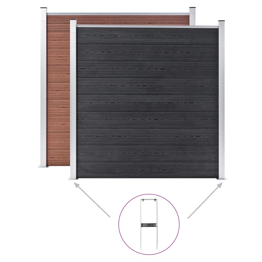 Clavijas de tierras para valla de WPC 2 unidades acero 40 cm