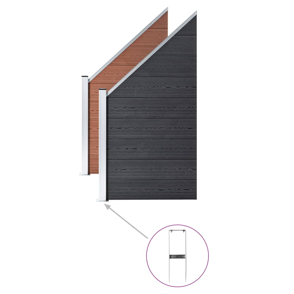 Clavijas de tierras para valla de WPC 2 unidades acero 40 cm