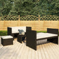5-piece garden furniture set with cushions, synthetic rattan, gray