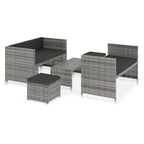 Set de muebles de jardín 5 pzas y cojines ratán sintético gris