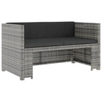 Set de muebles de jardín 5 pzas y cojines ratán sintético gris