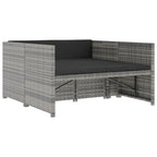 Set de muebles de jardín 5 pzas y cojines ratán sintético gris