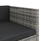 Set de muebles de jardín 5 pzas y cojines ratán sintético gris