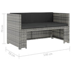 Set de muebles de jardín 5 pzas y cojines ratán sintético gris