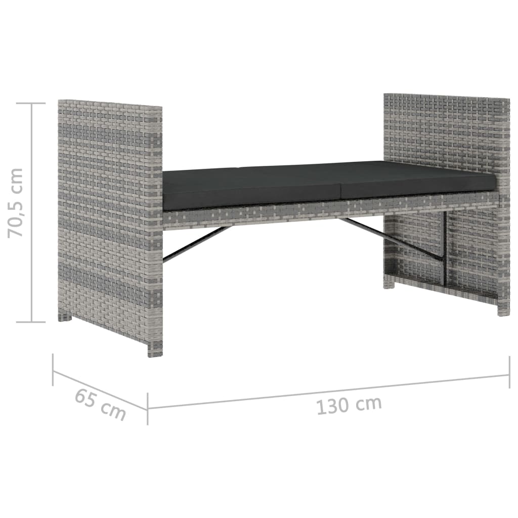Set de muebles de jardín 5 pzas y cojines ratán sintético gris