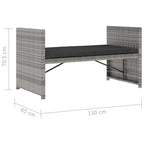 Set de muebles de jardín 5 pzas y cojines ratán sintético gris