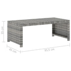 Set de muebles de jardín 5 pzas y cojines ratán sintético gris