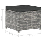 Set de muebles de jardín 5 pzas y cojines ratán sintético gris
