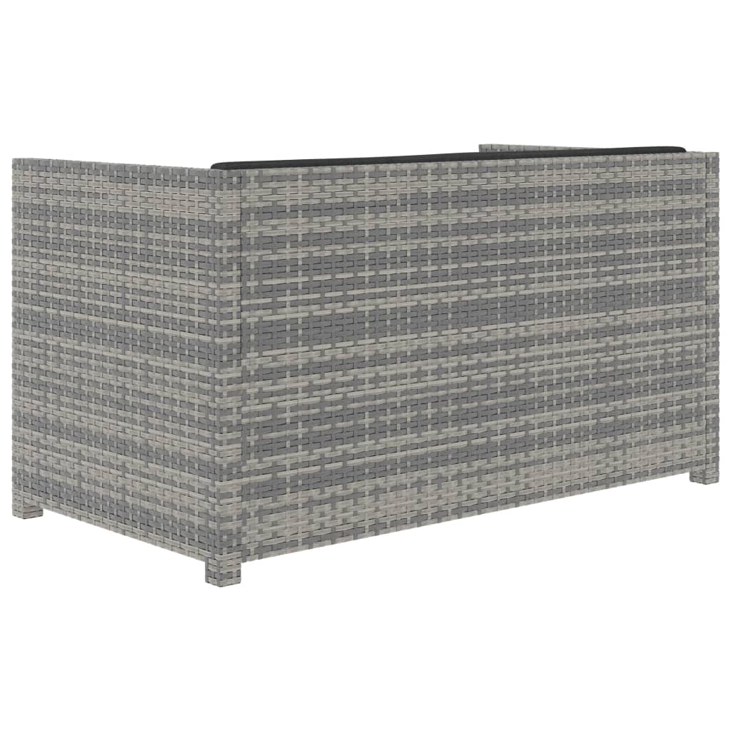 Set de muebles de jardín 5 pzas y cojines ratán sintético gris