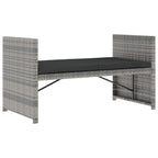 Set de muebles de jardín 5 pzas y cojines ratán sintético gris