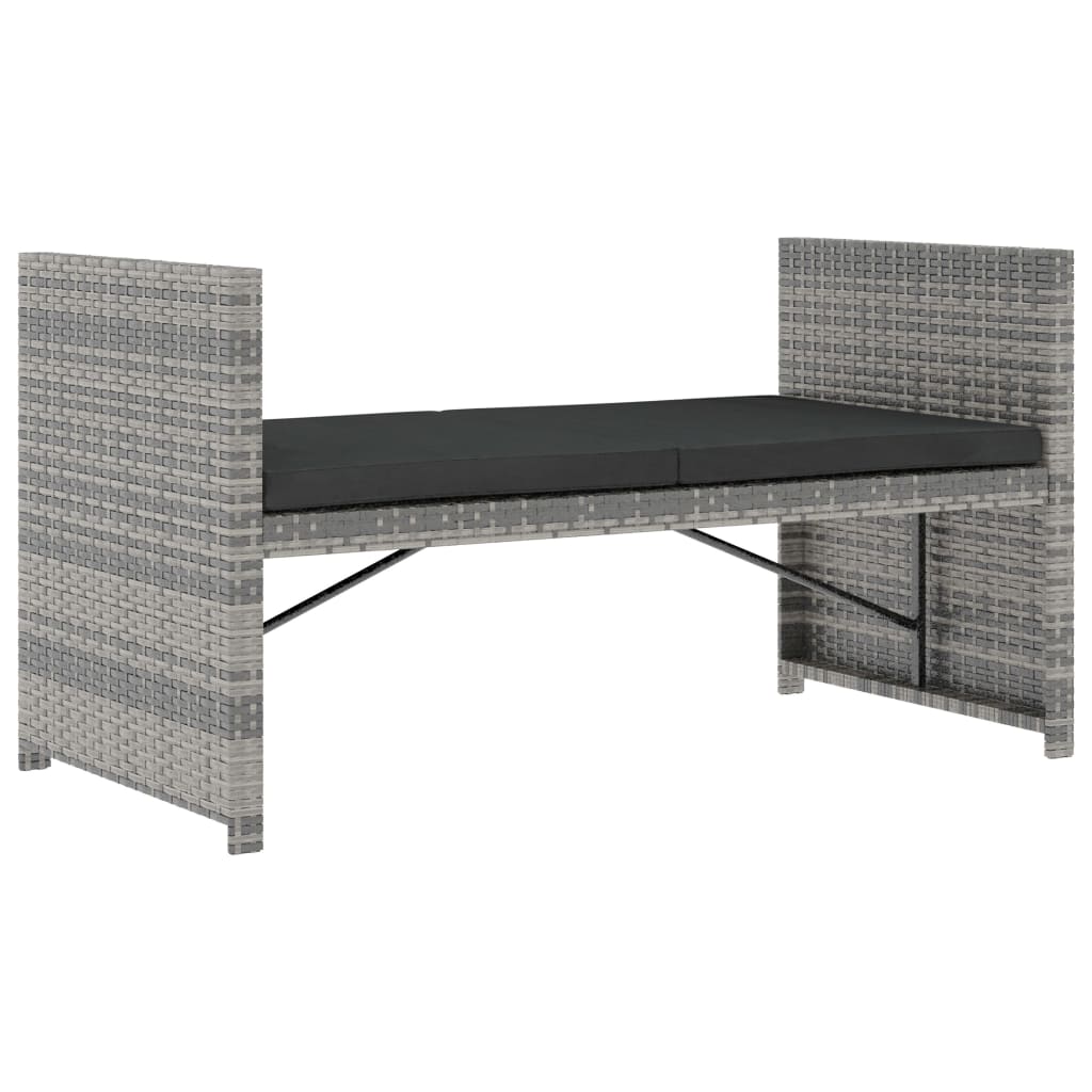 Set de muebles de jardín 5 pzas y cojines ratán sintético gris