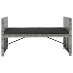 Set de muebles de jardín 5 pzas y cojines ratán sintético gris