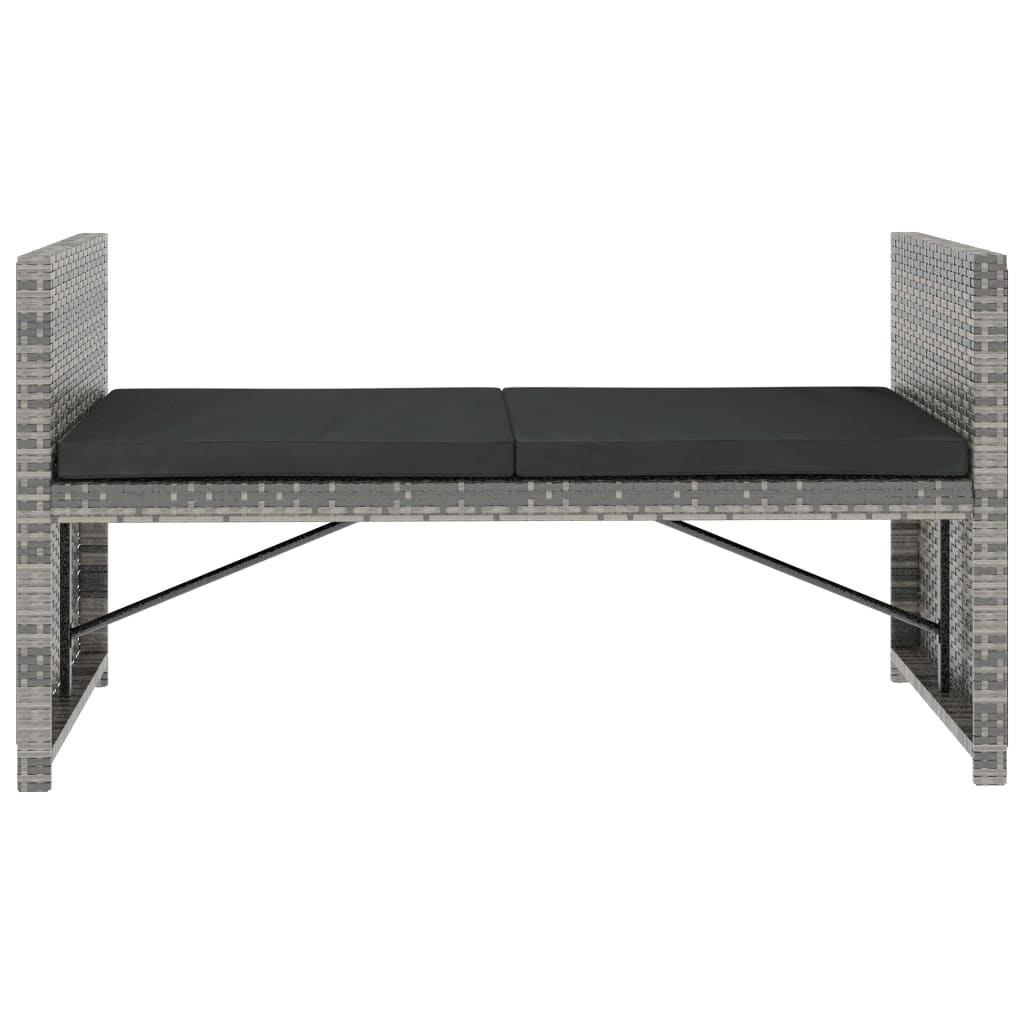 Set de muebles de jardín 5 pzas y cojines ratán sintético gris