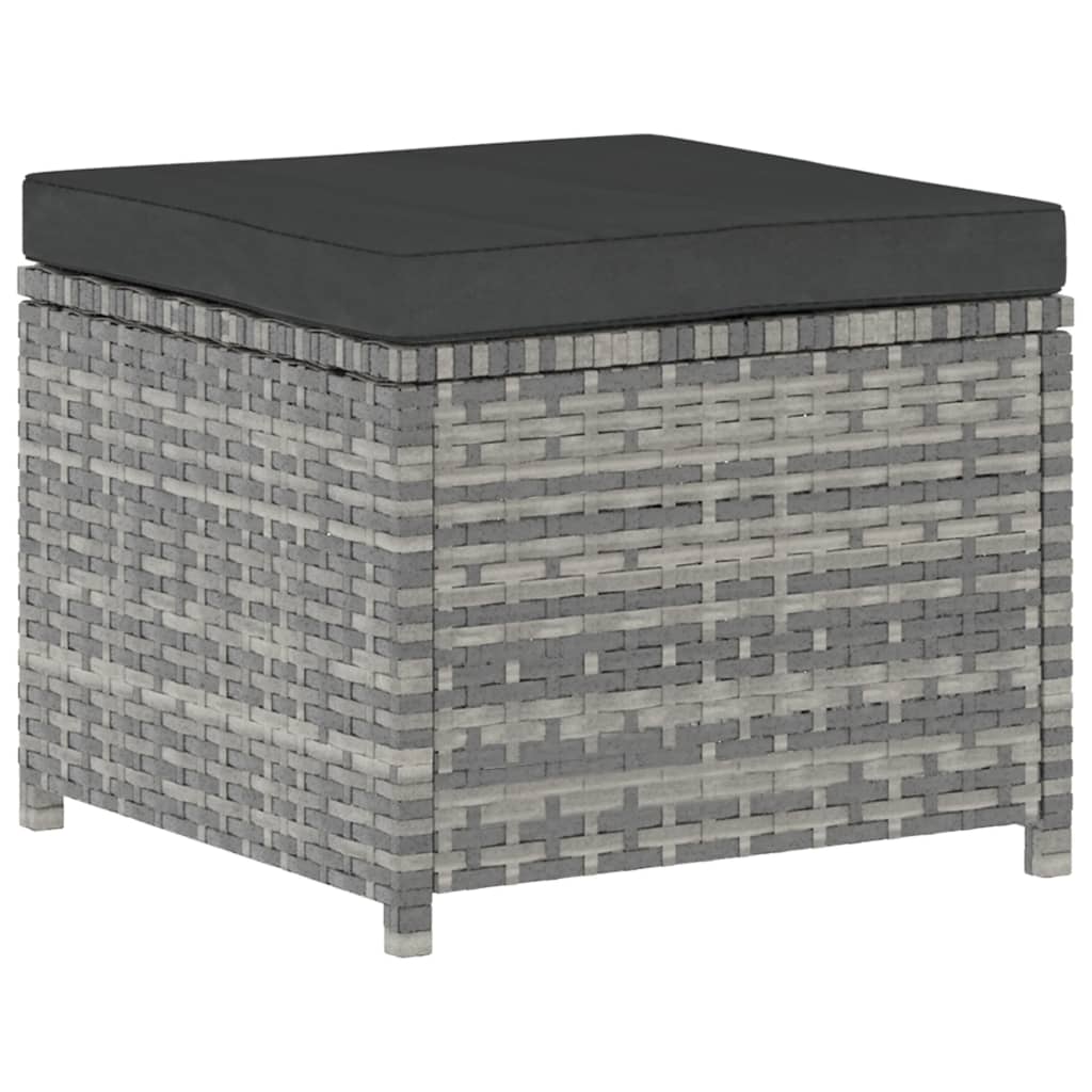 Set de muebles de jardín 5 pzas y cojines ratán sintético gris