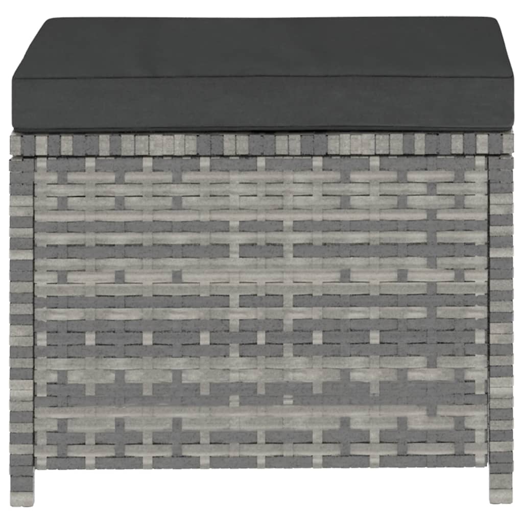 Set de muebles de jardín 5 pzas y cojines ratán sintético gris
