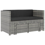 Set de muebles de jardín 5 pzas y cojines ratán sintético gris
