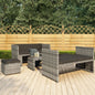 5-piece garden furniture set with cushions, synthetic rattan, gray