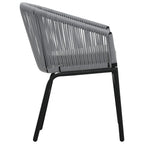 Set mesa y sillas de jardín 3 pzas y cojines ratán PE gris
