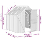 Invernadero con estructura base aluminio gris antracita 3,61 m²