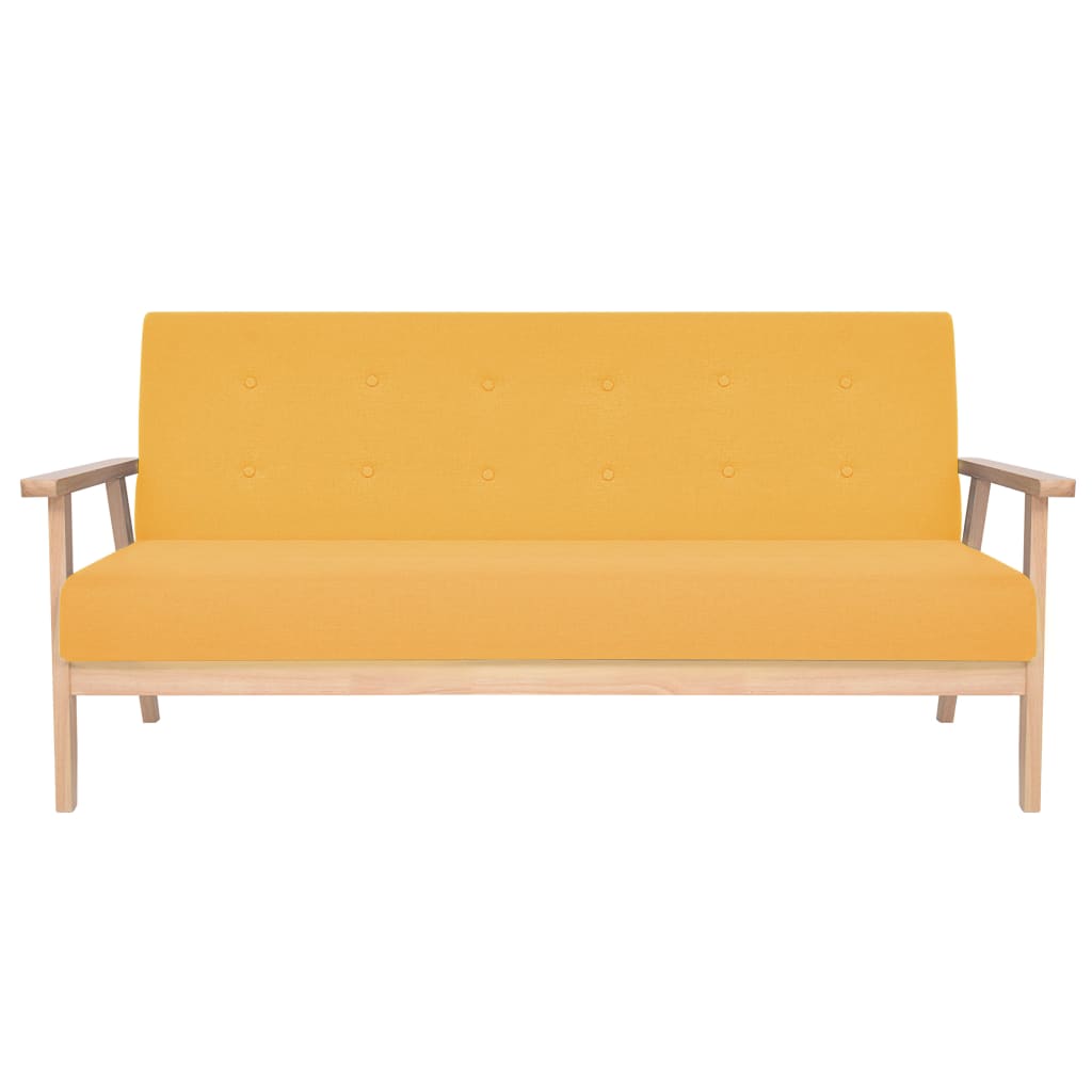 Juego de sofás de 3 piezas tela amarillo