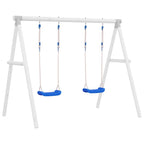 Columpios con cuerdas 2 unidades polietileno azul 37x15 cm