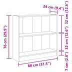 Estantería de madera contrachapada blanco 80x24x75 cm