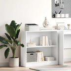 Estantería de madera contrachapada blanco 80x24x75 cm