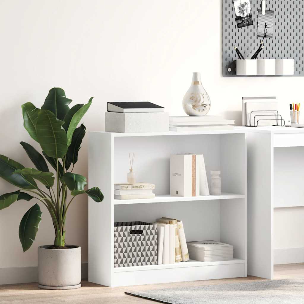 Estantería de madera contrachapada blanco 80x24x75 cm