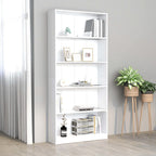 Estantería de 5 niveles madera contrachapada blanca 40x24x175cm