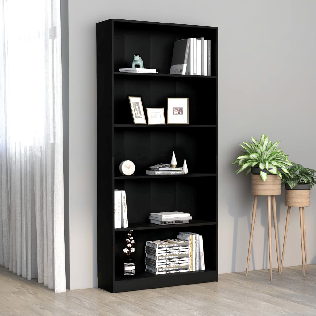 Estantería de 5 niveles madera contrachapada blanca 40x24x175cm